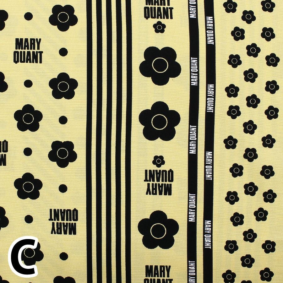 生地 マリークワント MARY QUANT オックス デイジー＆ロゴ ストライプ