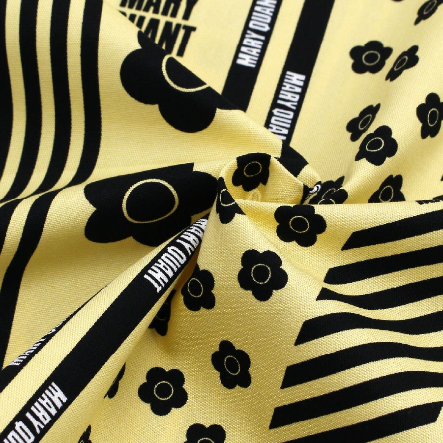 生地 マリークワント MARY QUANT オックス デイジー＆ロゴ ストライプ