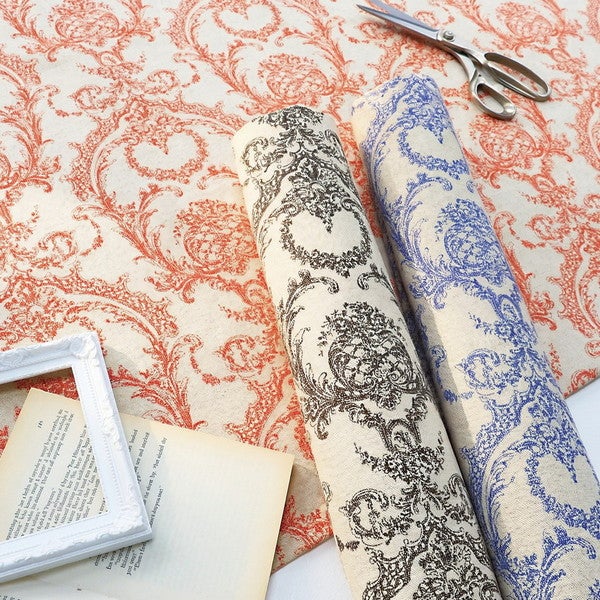 輸入生地 生地 インポート Toile de Jouy-トワルドジュイ 綿麻プリント