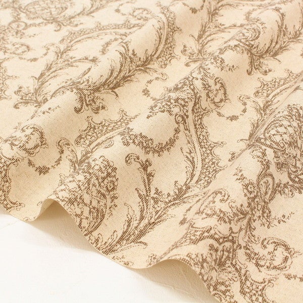 輸入生地 生地 インポート Toile de Jouy-トワルドジュイ 綿麻プリント