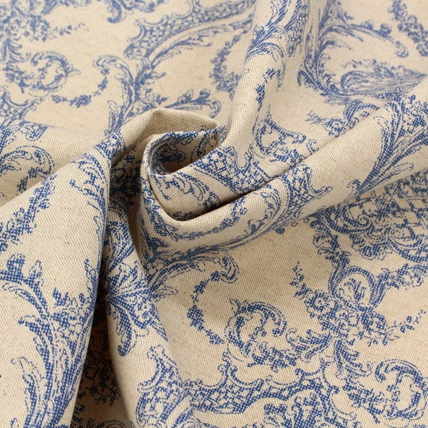 輸入生地 生地 インポート Toile de Jouy-トワルドジュイ 綿麻プリント