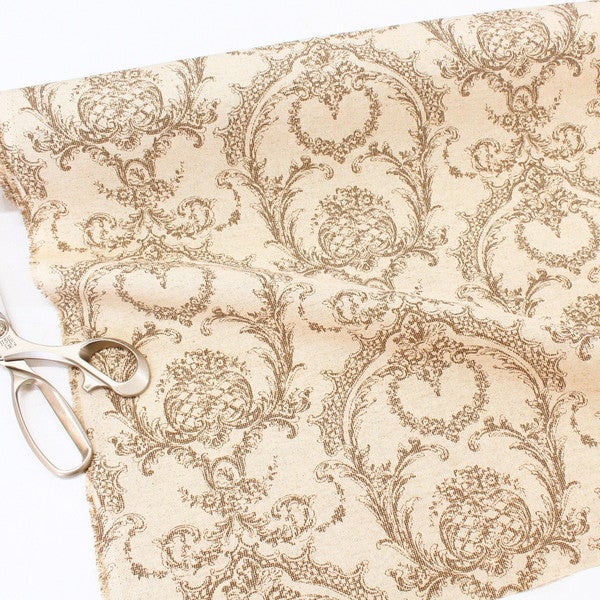輸入生地 生地 インポート Toile de Jouy-トワルドジュイ 綿麻プリント