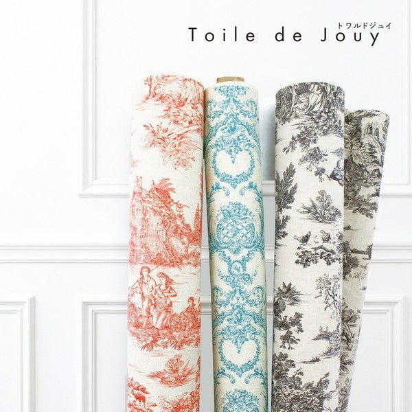 輸入生地 生地 インポート Toile de Jouy-トワルドジュイ 綿麻プリント