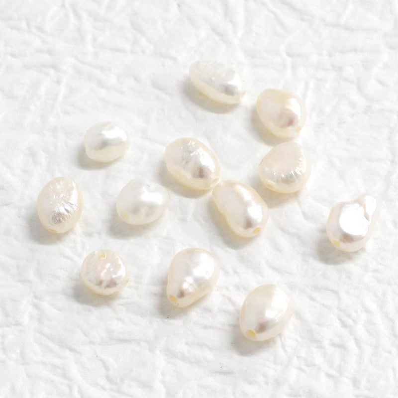 淡水パール バロック 約4～5mm ホワイト 10個入 不揃い 小粒 真珠