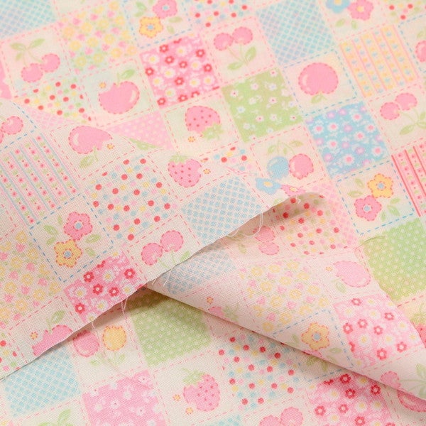生地 プリント生地 Happy message 30'S 巾約110cm 最低単位50cm～10cm