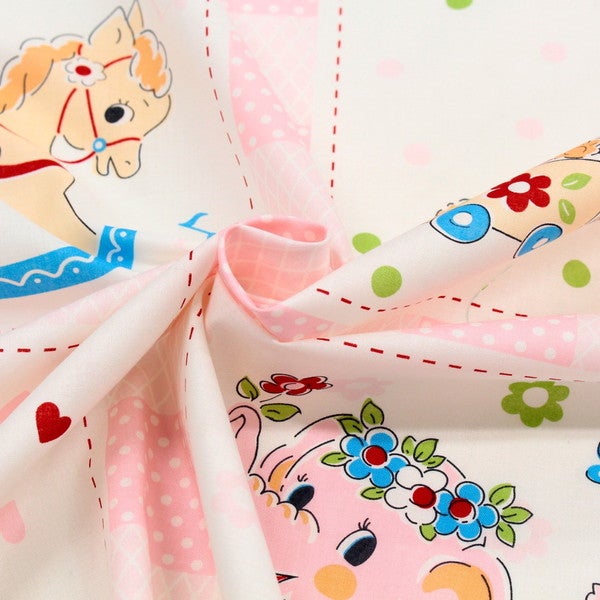 生地 プリント生地 Happy message 30'S 巾約108cm×1m パネル柄 約108cm