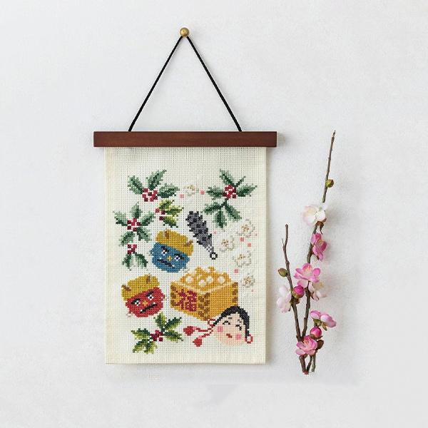 クロスステッチ 暮らしが華やぐ季節のたのしみ2月 福を呼ぶ豆まき 刺繍