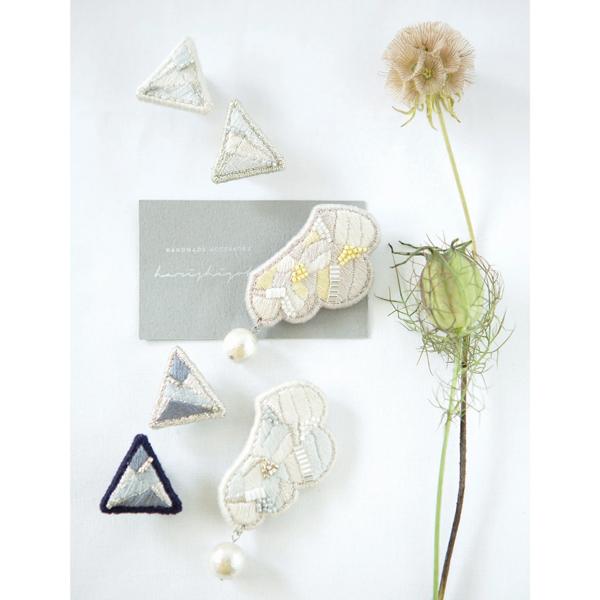 harishigoto 刺しゅうイヤリングキット hikari × White 刺繍キット