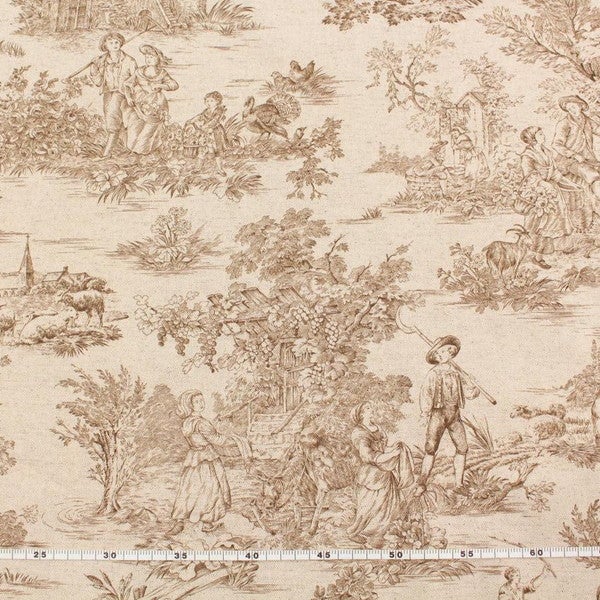 輸入生地 生地 Toile de Jouy-トワルドジュイ 綿麻プリント バッグ