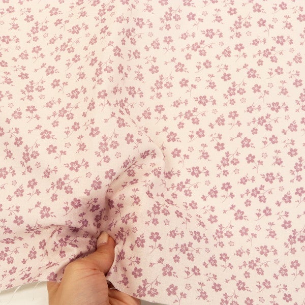 輸入生地 生地 ピンク地 小さな花柄 USAプリント BENARTEX 巾約110cm