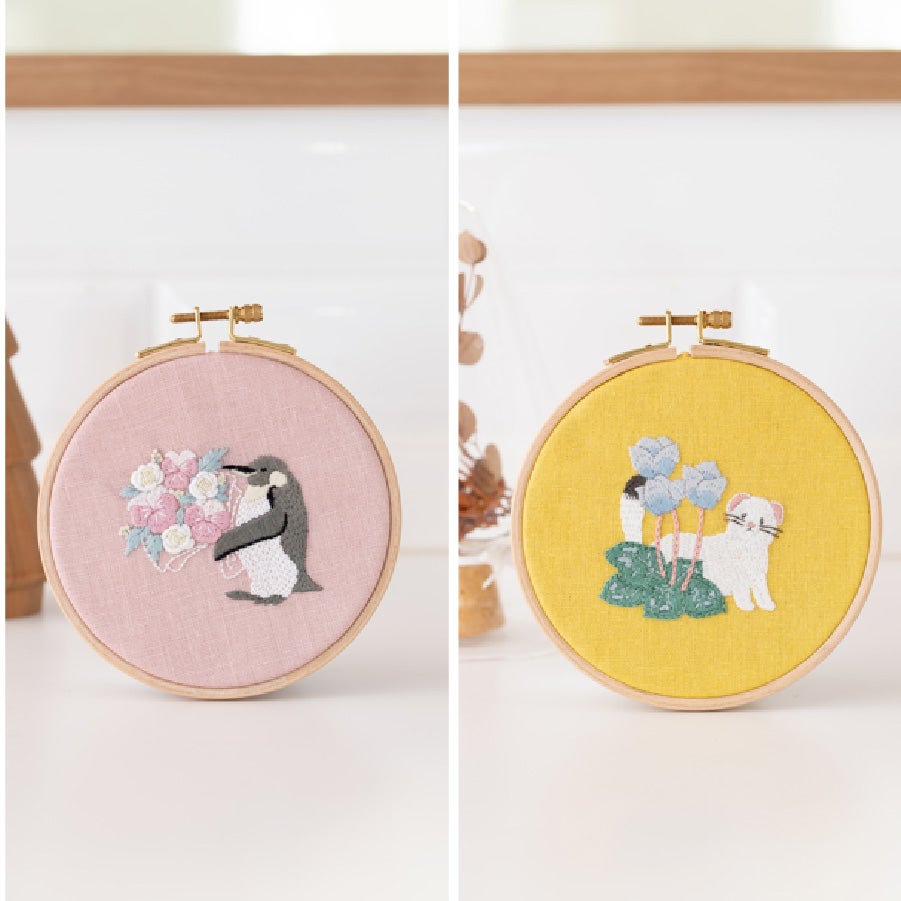 Chicchi 刺繍キット 動物 選べる12種類 初心者向け 印刷図案付き DMC25