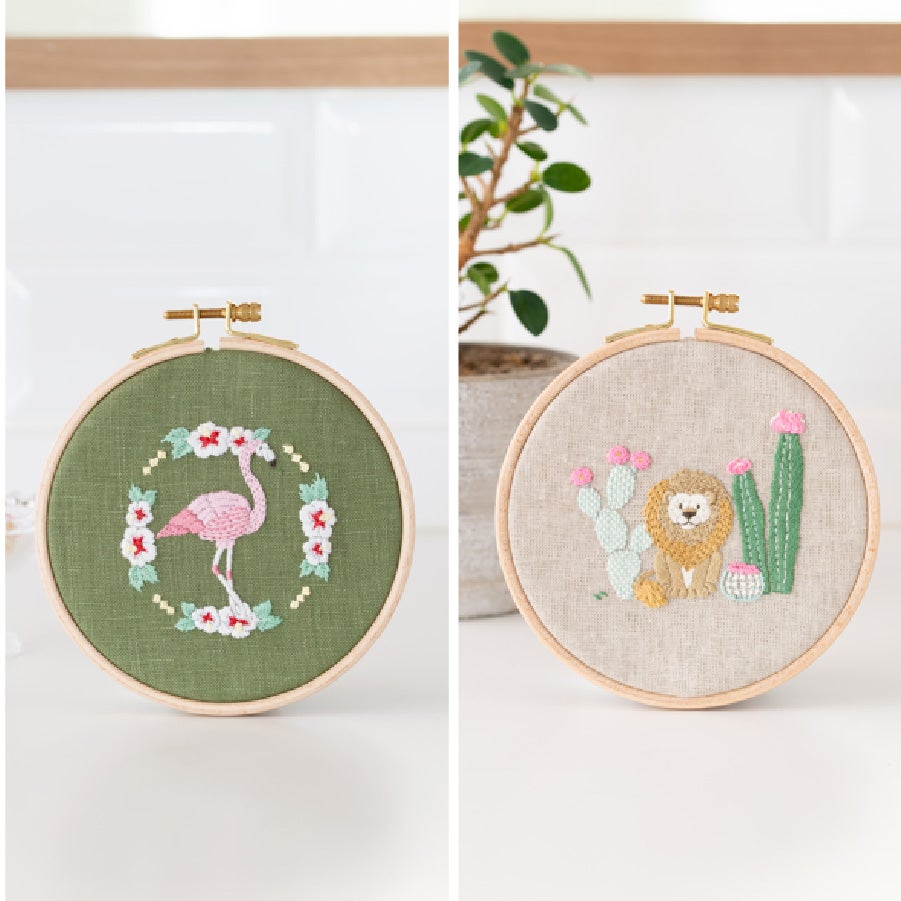 Chicchi 刺繍キット 動物 選べる12種類 初心者向け 印刷図案付き DMC25