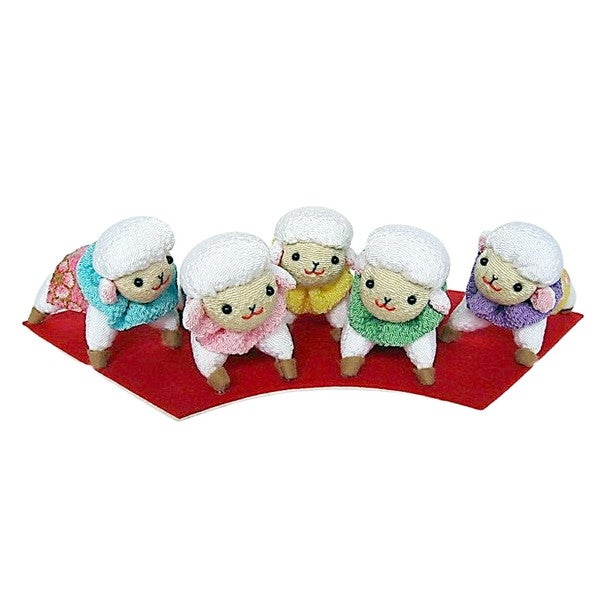 ふわふわ手作りマスコット 干支5種セット｜ちりめん細工｜ハンドメイド置物 取り寄せ 2027年干支ちりめん手作りキット 五福の子羊 | 手芸材料の