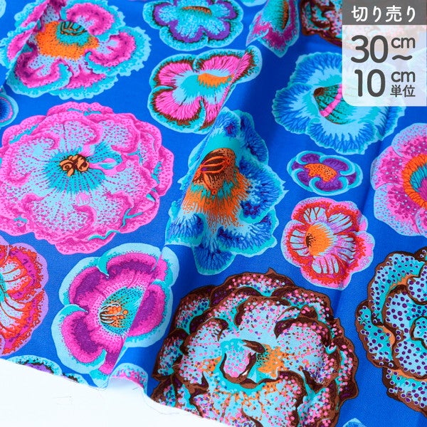 輸入生地 生地 青地 花 リアル USAプリント Kaffe Fassett ケイフ