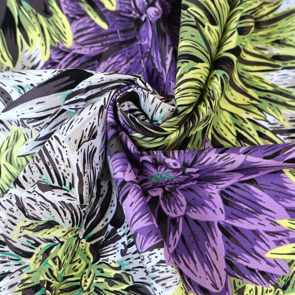 輸入生地 生地 大きい花柄 リアル USAプリント Kaffe Fassett ケイフ