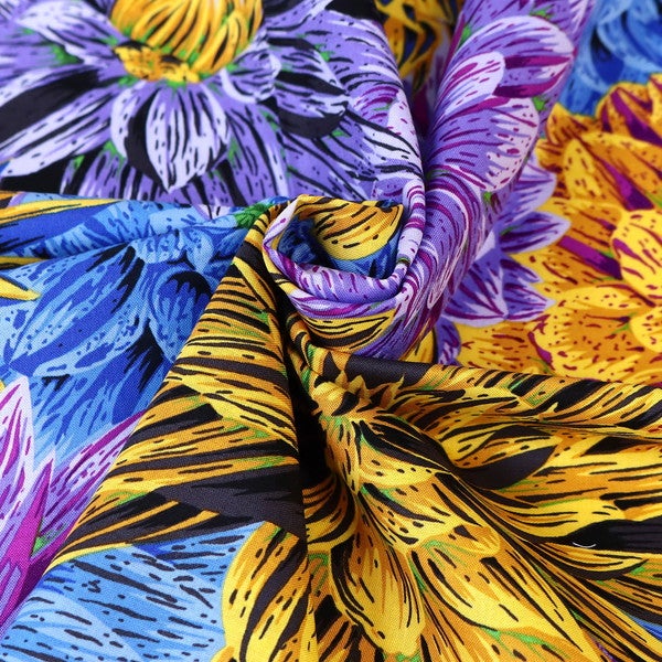 輸入生地 生地 大きい花柄 リアル USAプリント Kaffe Fassett ケイフ