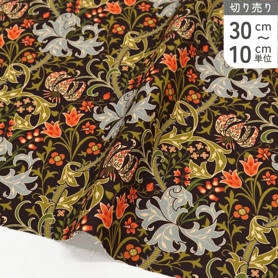 輸入生地 生地 黒地 花柄 William Morris ウィリアム・モリス 輸入