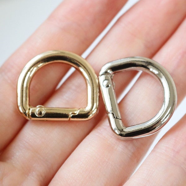 D型カラビナ 小 16mm 1個入 ゴールド バッグ金具 金具 Dカン