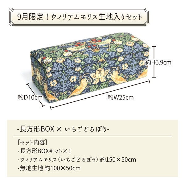 長方形ボックス×いちごどろぼう 生地入りカルトナージュキット